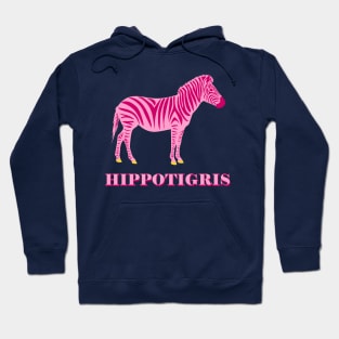 Pink Modern Minimal Zebra Silhouette - Hippotigris Hoodie